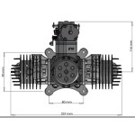 DLE 220CC DLE222 4-Zylinder-Benzinmotor mit elektronischem Lgniton und Schall dämpfer für RC-Flugzeug teile